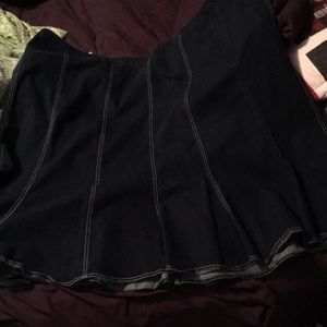 Catherine’s plus size Beautiful dark denim long skirt w/ A-line bell hem